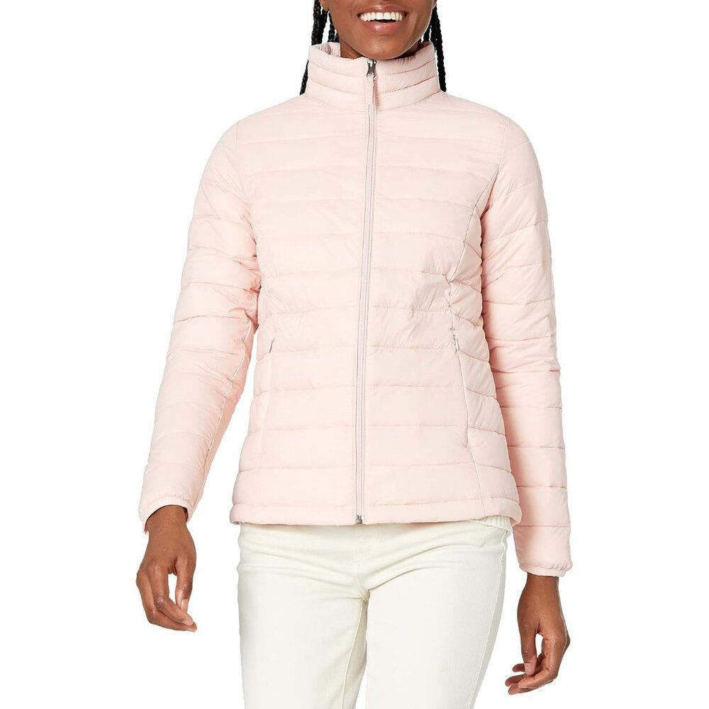 Women’s Rose 100% Nylon Lightweight Zip-Up Winter Quilted Puffer Jacket